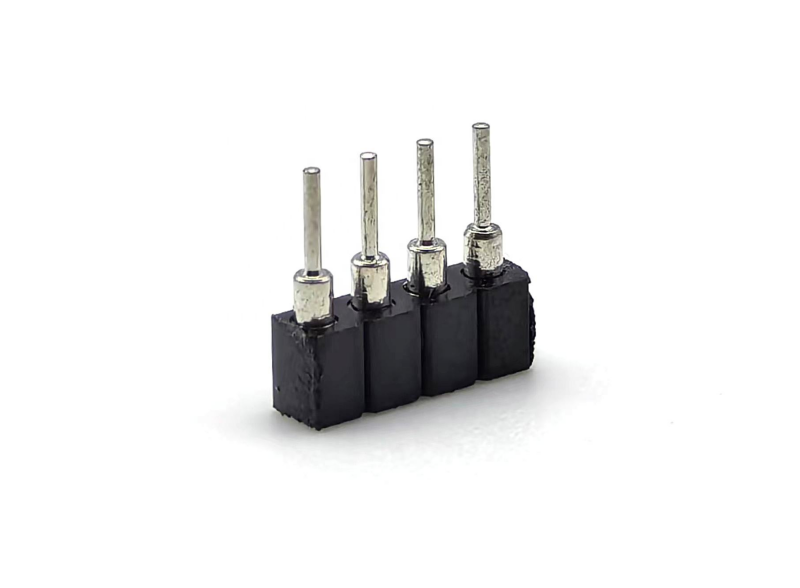 2.54mm Pitch DIN Kuningan Wanita Bulat Header Konektor PPS Housing H3.0mm 1 * 4P Untuk PCBA