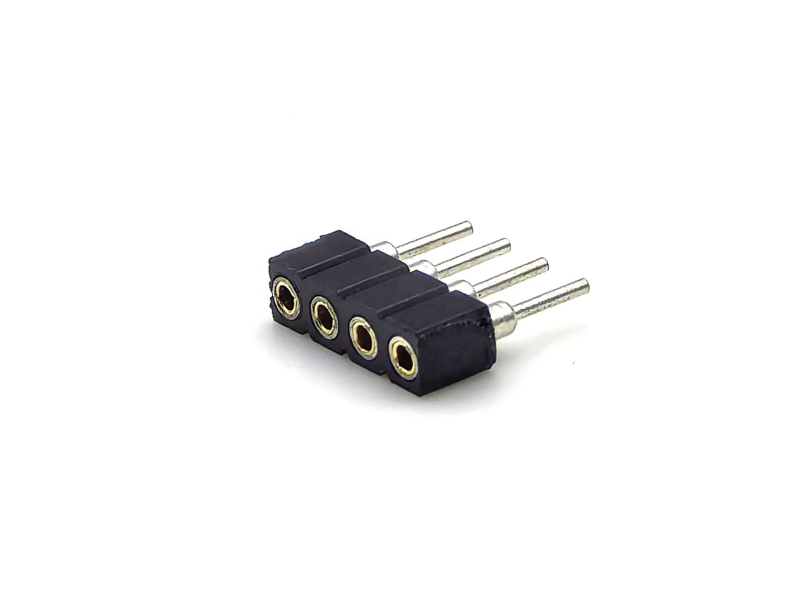 2.54mm Pitch DIN Kuningan Wanita Bulat Header Konektor PPS Housing H3.0mm 1 * 4P Untuk PCBA