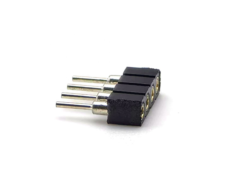 2.54mm Pitch DIN Kuningan Wanita Bulat Header Konektor PPS Housing H3.0mm 1 * 4P Untuk PCBA