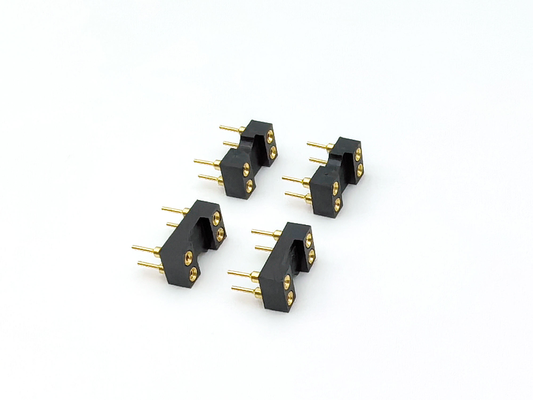 Soket IC Pitch 2.54mm Header Betina Machined Lurus H3.0mm 4P Lubang Semua Emas Cangkang PPS Terukur 60V