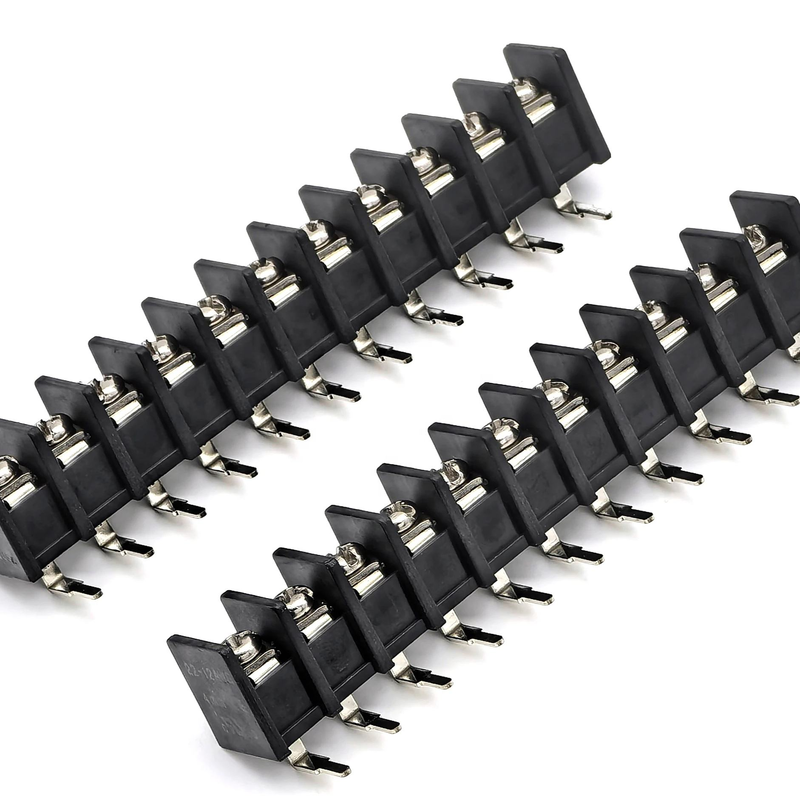 Terminal Blok Penghalang Pitch 9,5mm DIP 90 Derajat Hitam Bahan PA66 11P 300V 25A