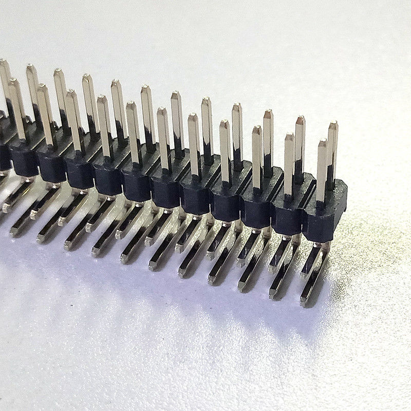 PA9T Dual Single Baris MENCELUPKAN 90 Derajat Pin Konektor Pin tajuk 1.27 Mm Melempar
