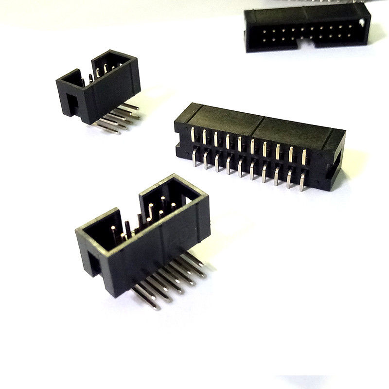 Sudut Kanan 2.54mm 6 Pin Box tajuk Konektor Dual Baris Pin tajuk