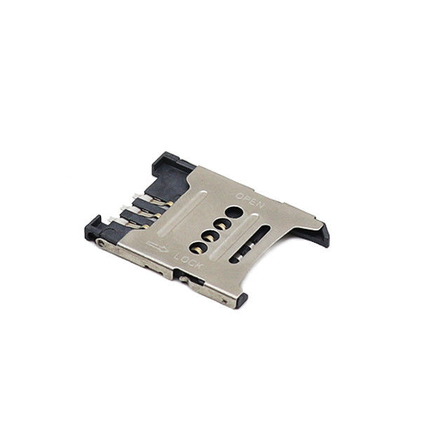 H1.5mm 1.8mm Micro Sim Holder SMT Flip Jenis 6P Micro Sim Socket