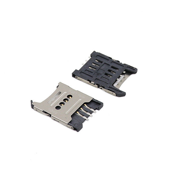 H1.5mm 1.8mm Micro Sim Holder SMT Flip Jenis 6P Micro Sim Socket