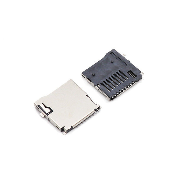 Dorong Dorong Konektor Kartu Micro SD Wanita LCP T Flash Socket 9 Pin