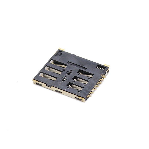 Konektor Kartu Sim Tipe Nano 6 Pin LCP Dorongan Dorongan Sim Penyambung Untuk Ponsel Moblie