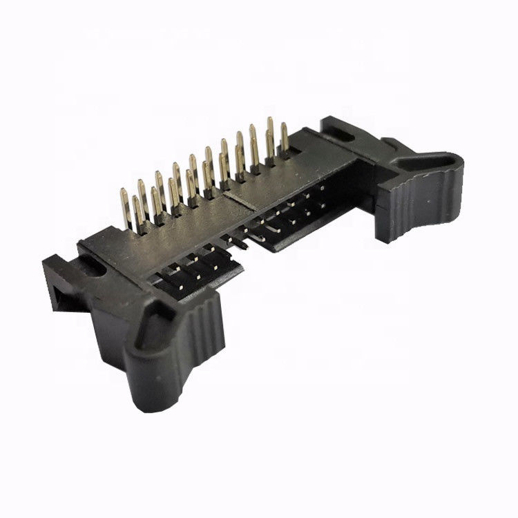 Ejector Terselubung Dual Baris Pin tajuk Konektor tajuk Sudut Kanan 2.0mm Melempar 32p
