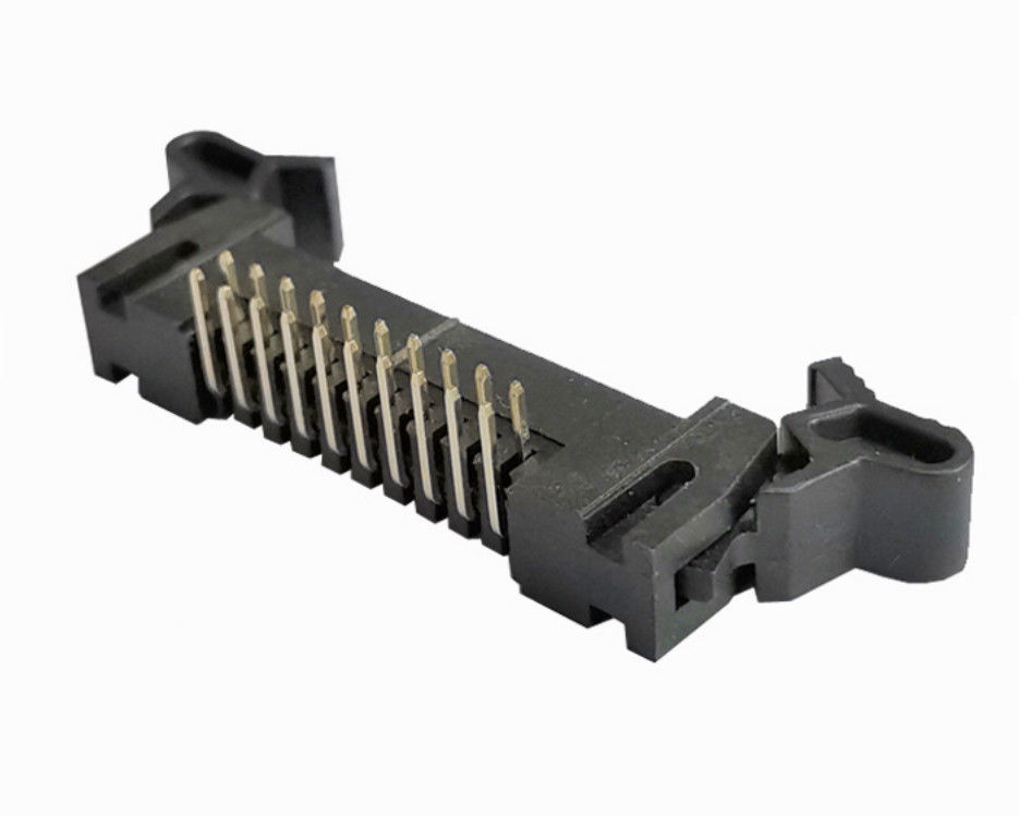 Ejector Terselubung Dual Baris Pin tajuk Konektor tajuk Sudut Kanan 2.0mm Melempar 32p
