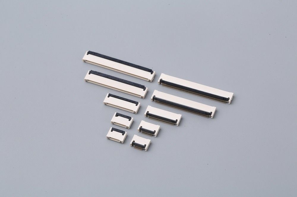 1.0 Mm Melempar FPC Penyambung H2.0mm Kontak Bawah Konektor ZIF 4 Pin FFC