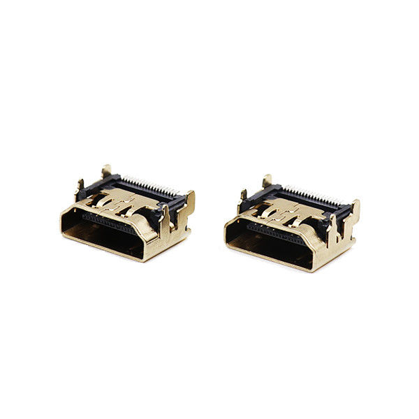 UL94V-0 Konektor Kabel HDMI 19 pin jenis konektor SMT Jenis SGS Tanpa Telinga