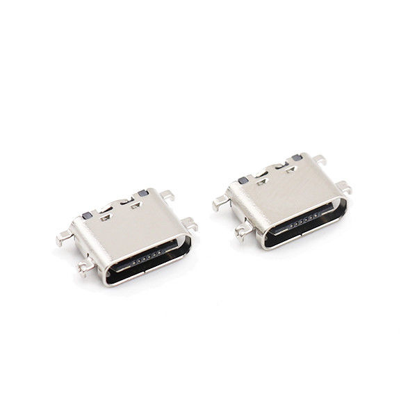 16 Pin Pengisi Daya SMT Single Mid Mount Konektor Tipe C Wanita 3.1mm