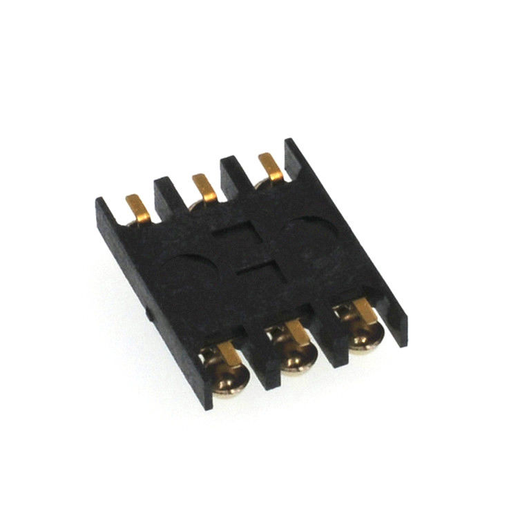 Spherical Shrapnel 6 Pin Konektor Soket Kartu SIM Tinggi SMT 1.5mm 2.0mm