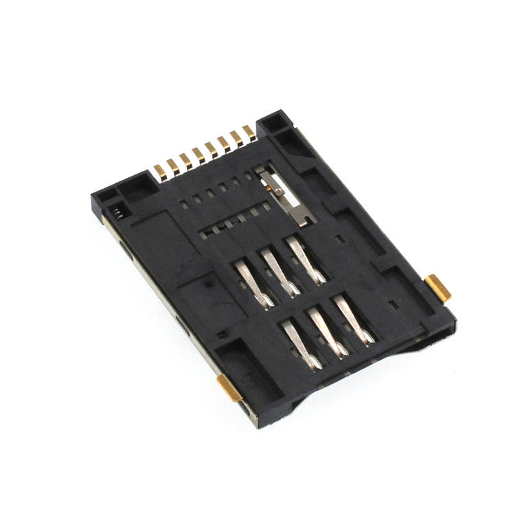 Soket Konektor Kartu SIM Mikro Tinggi 2.2mm 8 Pin Dorongan MENCELUPKANerpanjang Jenis