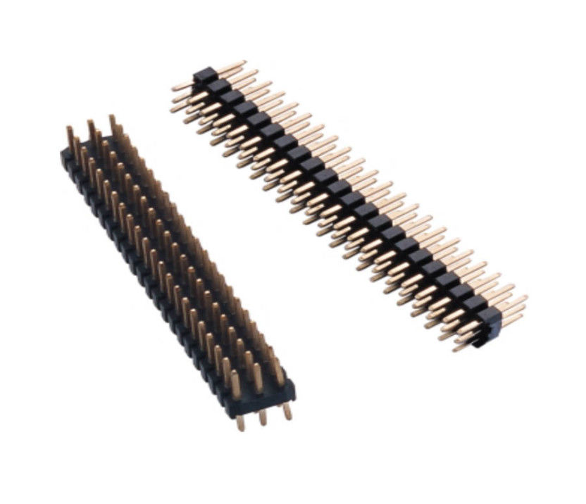 tiga kali lipat Baris 2.54 Mm Pin tajuk MENCELUPKAN 2 Pin Konektor tajuk Pria Untuk Industri PCBA