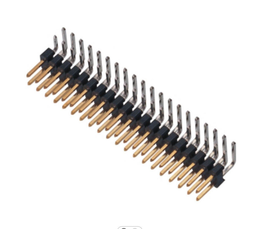 tiga kali lipat Baris 2.54 Mm Pin tajuk MENCELUPKAN 2 Pin Konektor tajuk Pria Untuk Industri PCBA