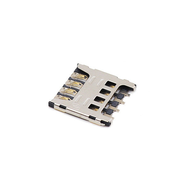 LCP 8 Pin Konektor Soket Kartu SIM Mikro Dorong Tarik H1.8mm 5000 Siklus Daya Tahan