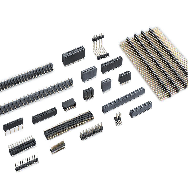 UL94V-0 MENCELUPKAN PCB Male 1.27 Mm Melempar Pin tajuk Penyambungs Baris Tunggal / Ganda
