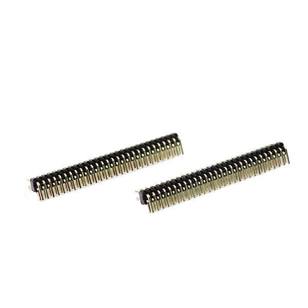 90 Derajat 1.27mm Melempar PCB MENCELUPKAN Pin tajuk Penyambungs Double Baris ROHS