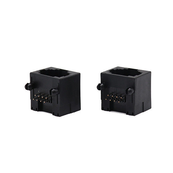 Hitam 8 Pin Wanita Lurus RJ45 Konektor PCB Jack Jaringan Plug 8p8c