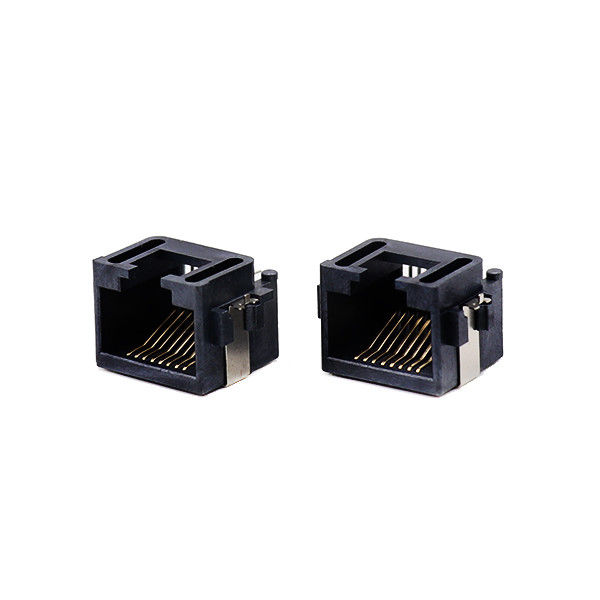 Sinking Jenis Mid Mount RJ45 Konektor PCB Female Modular Jack MENCELUPKAN Sudut Kanan