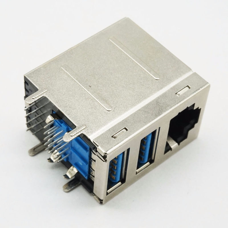 PBT Combo USB 3.0 180 Derajat Konektor RJ45 Untuk Jaringan Ethernet LAN