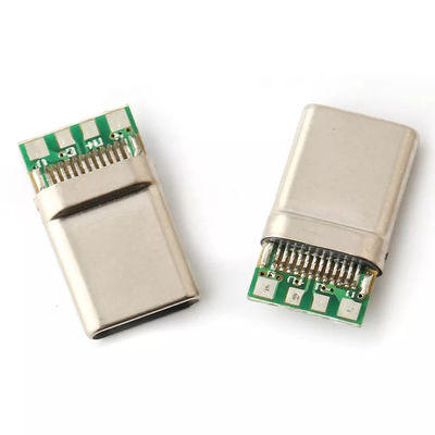 12pin USB 3.1 USB C Pria Konektor Solder Kawat PCB USB Plug Antarmuka